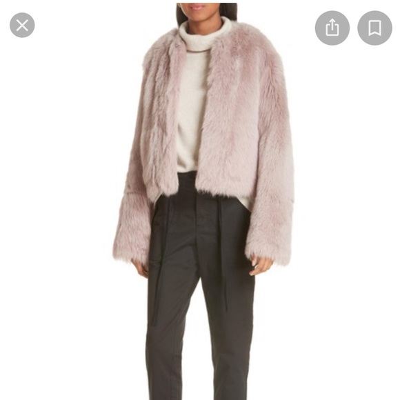 vince cropped shearling jacket